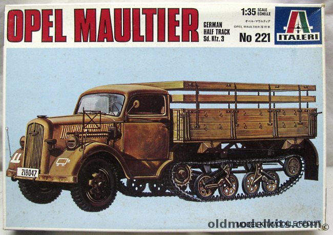 Italeri 1/35 Opel Maultier Sd.Kfz.3 Half Track, 221 plastic model kit